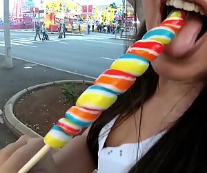 Teini koulutyttö vittu julkisessa karnevaalilla Teneriffalta