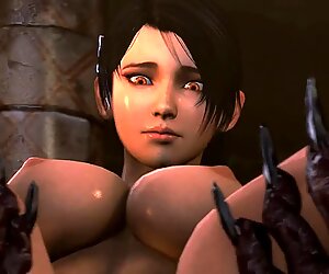Horny Tomb Raider ditangkap dan dipaksa (Anime Porn Jepang)