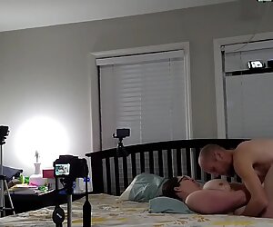 Bbw huge tit wife fucked and cum on belly 3