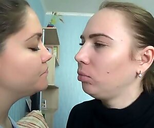 Lesbian kiss tongue